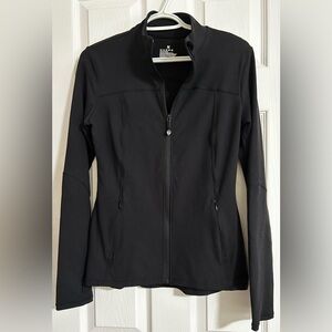 QUEENIEKE Black Running Jacket Athletic Workout Full Zip Up Track Yoga Size :M